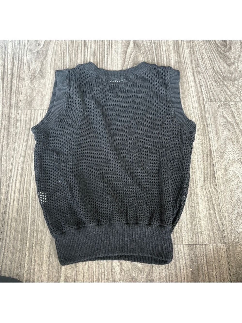 PROJECT SOCIAL T WOMENS BE REAL SWEATER MESH SHEER TANK - BLACK - Picture 4 of 6